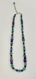 BRAVE MARY SALAZAR TURQUOISE, LAPIS & AMETHYST BEAD NECKLACE