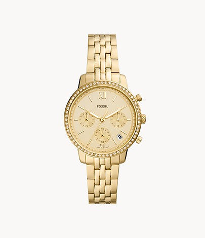 FOSSIL LADIES' NEUTRA GOLD PLATED BRACELET WATCH
