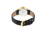 ROTARY LADIES' GOLD PLATED WINDSOR & BLACK STRAP WATCH