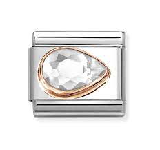 NOMINATION COMPOSABLE ROSE GOLD WHITE CZ RIGHT DROP LINK