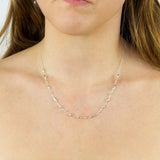 SILVER FLOWER BUD STATION NECKLACE