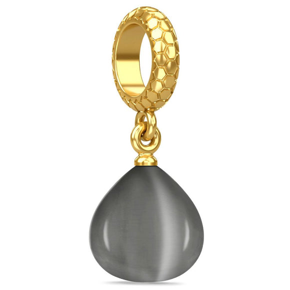 ENDLESS SILVER GOLD PLATED GREY SNAKE EYE CHARM