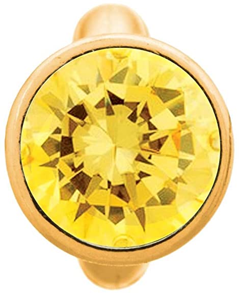 ENDLESS SILVER GOLD PLATED CITRINE CZ DOME CHARM
