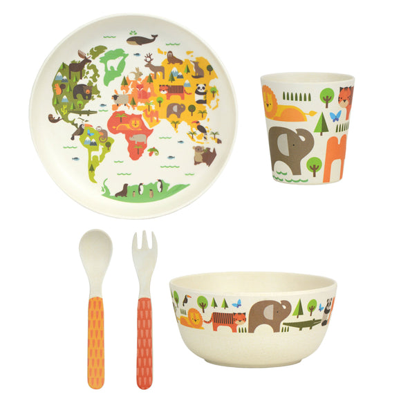 PETIT COLLAGE ECO-FRIENDLY BAMBOO OUR WORLD 5 PIECE CHILD SET