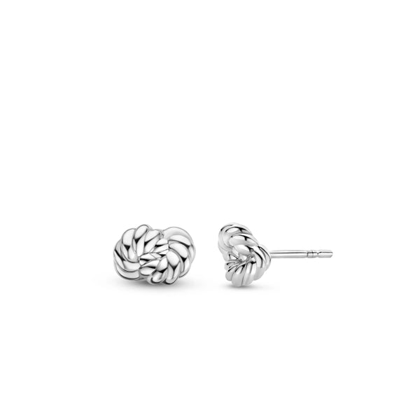 TI SENTO - MILANO SILVER TWISTED KNOT STUD EARRINGS