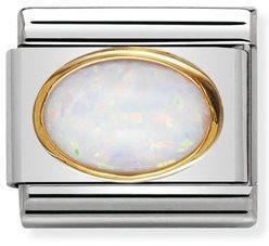 NOMINATION COMPOSABLE GOLD WHITE OPAL LINK