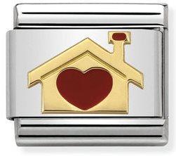 NOMINATION COMPOSABLE GOLD HOME WITH HEART LINK