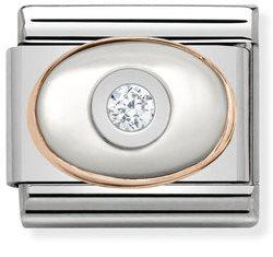 NOMINATION COMPOSABLE ROSE GOLD WHITE MOTHER OF PEARL LINK
