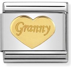 NOMINATION COMPOSABLE GOLD GRANNY HEART LINK