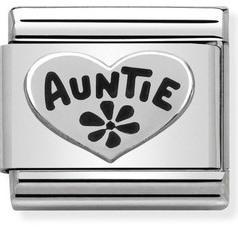 NOMINATION COMPOSABLE SILVER AUNTIE HEART LINK