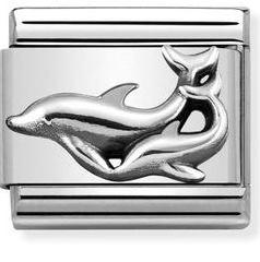 NOMINATION COMPOSABLE SILVER DOLPHINS LINK