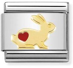 NOMINATION COMPOSABLE RABBIT WITH HEART LINK