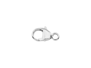 SILVER CARABINER CLASP 11MM