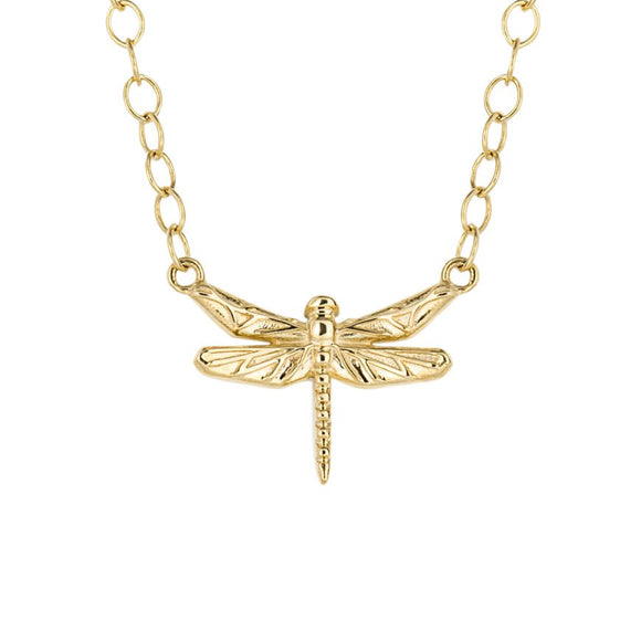 9CT YELLOW GOLD MINI DRAGONFLY NECKLACE