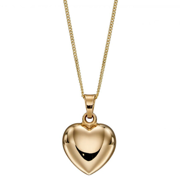 9CT YELLOW GOLD HEART NECKLACE