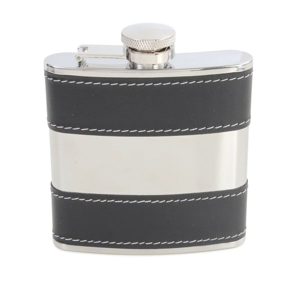 DALACO STAINESS STEEL & BLACK HIP FLASK