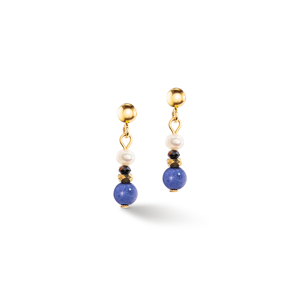 COEUR DE LION FRESHWATER PEARL & SODALITE DROP EARRINGS