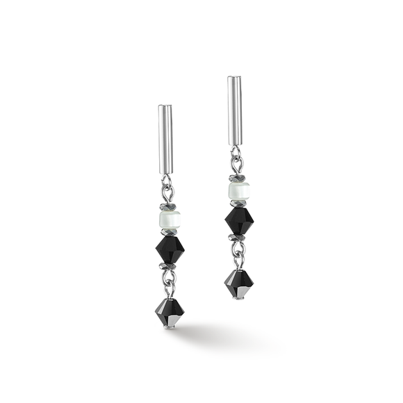 COEUR DE LION MOTHER OF PEARL & ONYX DROP EARRINGS