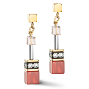 COEUR DE LION GEOCUBE ICONIC ORANGE & RED DROP EARRINGS