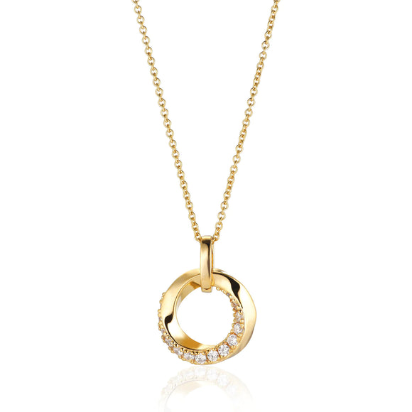 SIF JAKOBS FERRARA GOLD PLATED SILVER & CUBIC ZIRCONIA NECKLACE