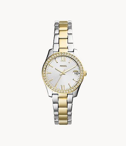 FOSSIL LADIES' SCARLETTE MINI TWO TONE BRACELET WATCH
