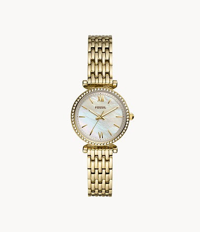 FOSSIL LADIES' CARLIE GOLD BRACELET WATCH