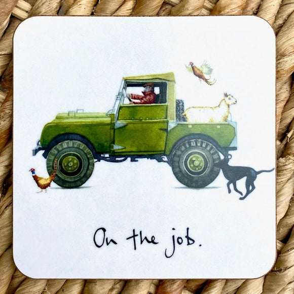 ON THE JOB DRINK COASTER