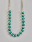 BRAVE TURQUOISE BEAD & LIQUID SILVER NECKLACE