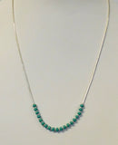 BRAVE TURQUOISE BEAD & LIQUID SILVER NECKLACE