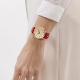 RADLEY LADIES' SOUTHWARK PARK YELLOW GOLD DIAL AND RED STRAP WATCH