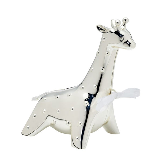 SILVER PLATED GIRAFFE MONEY BOX