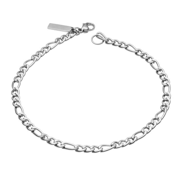 FRED BENNETT STAINLESS STEEL FIGARO CHAIN BRACELET