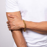 FRED BENNETT YELLOW GOLD PLATED HEAVY CURB BRACELET