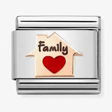 NOMINATION COMPOSABLE ROSE GOLD ENAMEL FAMILY HOUSE LINK