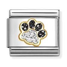NOMINATION COMPOSABLE GOLD GLITTER PAW PRINT LINK