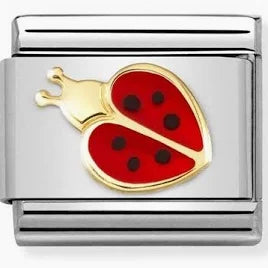 NOMINATION COMPOSABLE GOLD RED ENAMEL LADYBIRD LINK