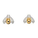 SILVER & GOLD PLATED BEE STUD EARRINGS