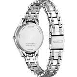 CITIZEN LADIES' ECO-DRIVE SILVER ROUND CRYSTAL DIAL BRACELET WATCH