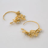 ALEX MONROE OAK LEAF & ACORN BRANCH HOOP EARRINGS