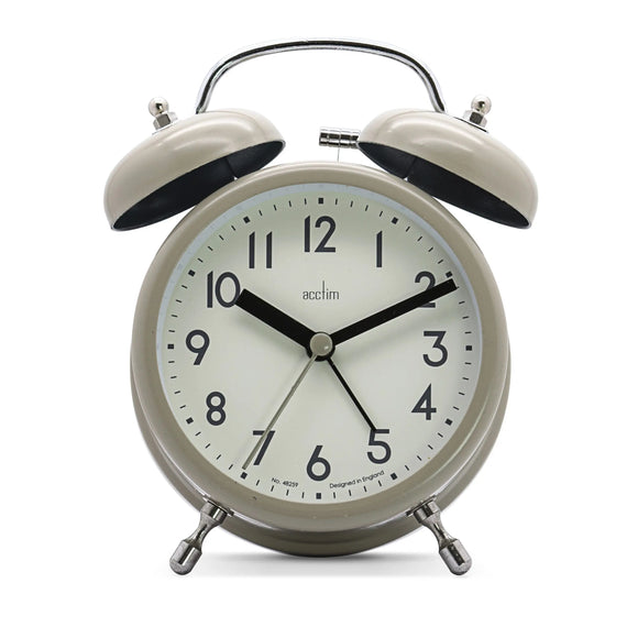 ACCTIM HARDWICK TAUPE BELL ALARM CLOCK