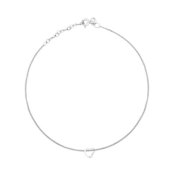 SILVER OPEN HEART ANKLET