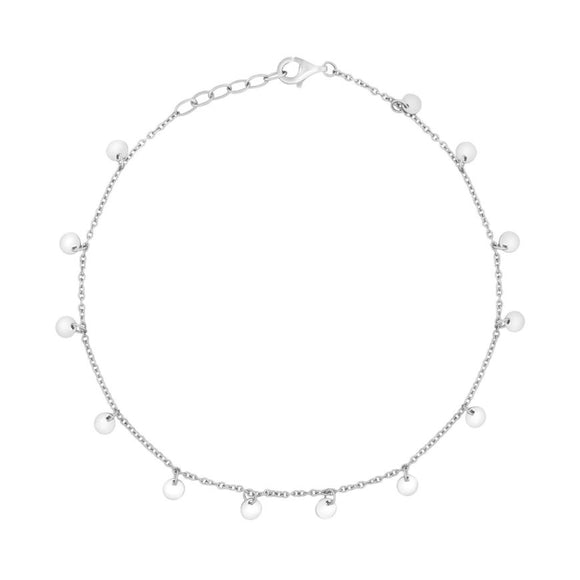 SILVER DROP DISC ANKLET