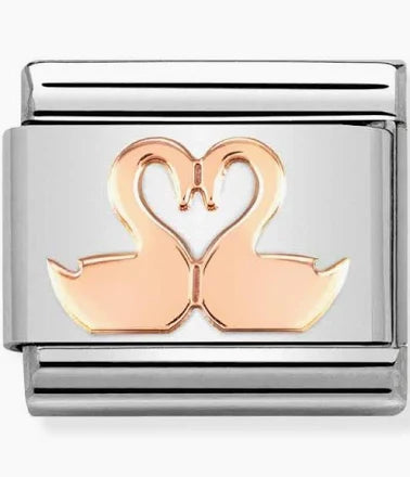 NOMINATION COMPOSABLE ROSE GOLD SWANS LINK