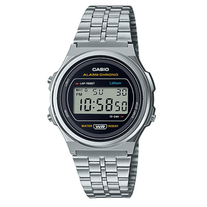 CASIO MEN'S SILVER & BLACK CLASSIC DIGITAL WATCH