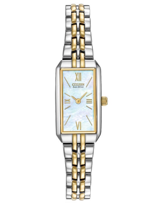 CITIZEN LADIES' ECO-DRIVE MOTHER OF PEARL TWO TONE BRACELET WATCH