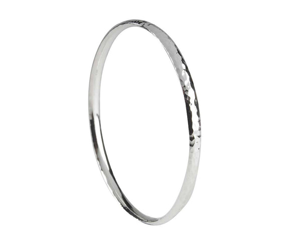 SILVER HAMMERED MEDIUM SLAVE BANGLE