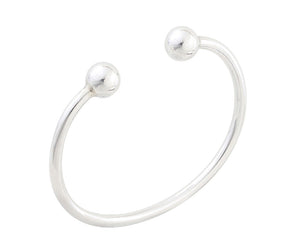 SILVER PLAIN HEAVY TORQUE BANGLE BALL ENDS