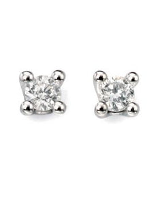9CT WHITE GOLD & CLAW SET 0.15CT DIAMOND STUD EARRINGS