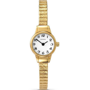 SEKONDA LADIES' GOLD SMALL ROUND EXPANDER BRACELET WATCH