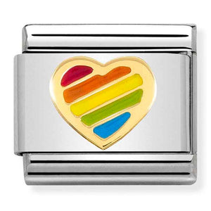NOMINATION COMPOSABLE RAINBOW HEART LINK